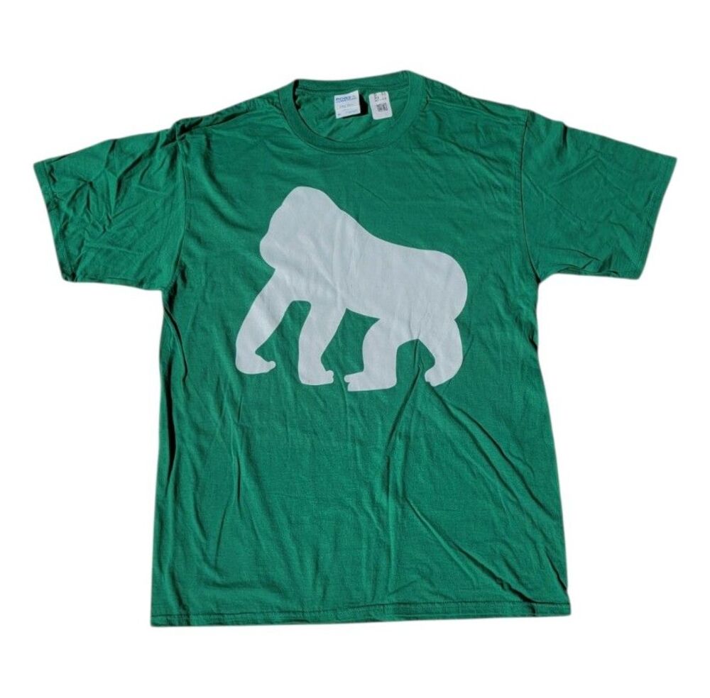 Green T-shirt with White Gorilla Ape Graphic Brand New Long Live Harambe Medium